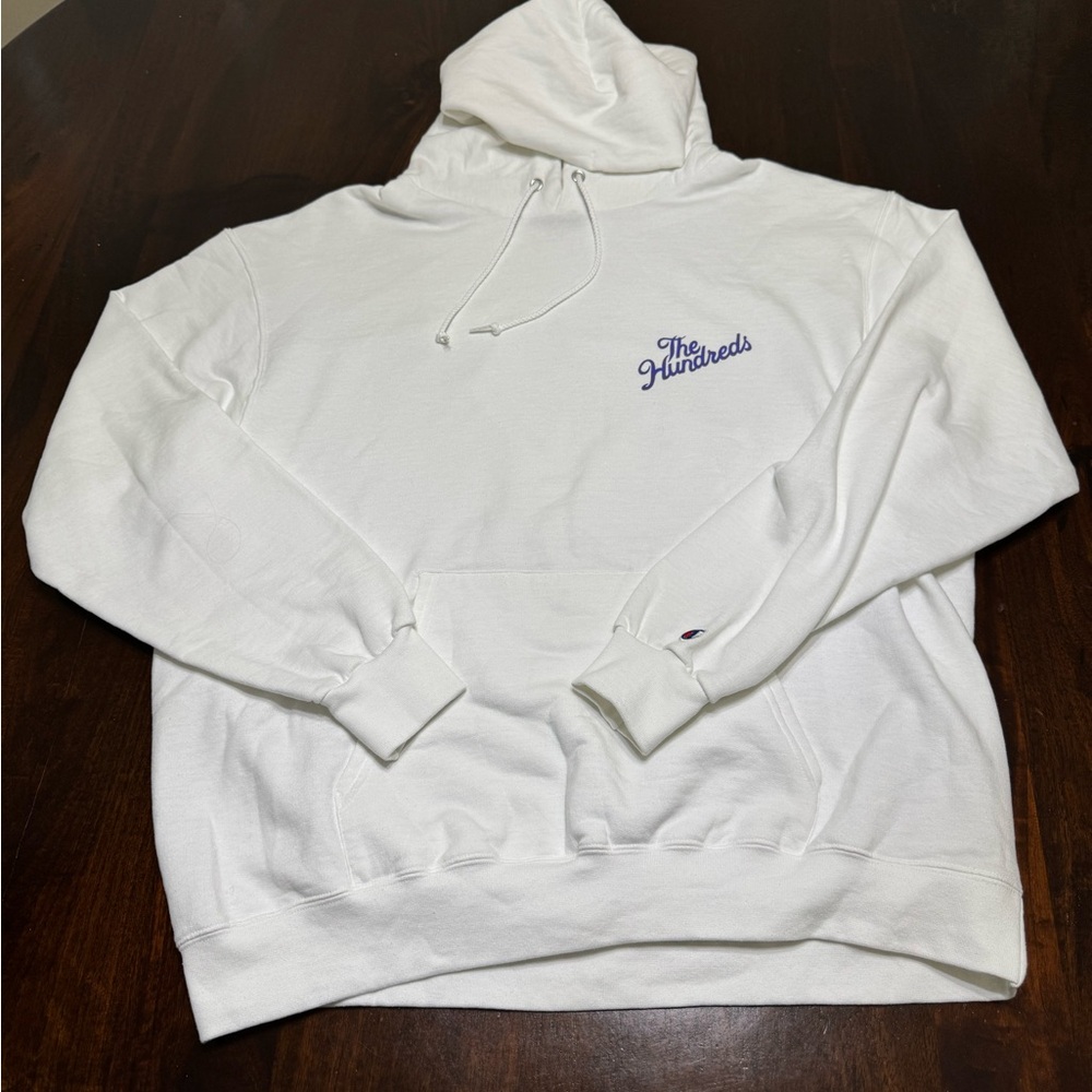 XL The Hundreds Slant Logo Champion White Hoodie for Men